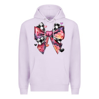 Lilac coquette bow floral checkered pattern Premium Hoodie - JahusDesignShop