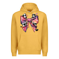 Mustard coquette bow floral checkered pattern Premium Hoodie - JahusDesignShop