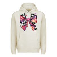 Oatmeal Heather coquette bow floral checkered pattern Premium Hoodie - JahusDesignShop