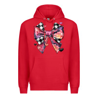 Red coquette bow floral checkered pattern Premium Hoodie - JahusDesignShop