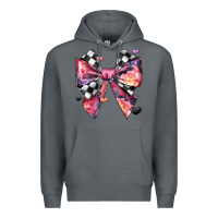 Rock coquette bow floral checkered pattern Premium Hoodie - JahusDesignShop