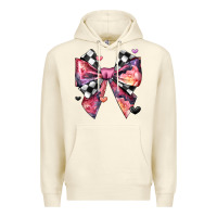 Sandshell coquette bow floral checkered pattern Premium Hoodie - JahusDesignShop