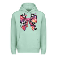 Seafoam coquette bow floral checkered pattern Premium Hoodie - JahusDesignShop