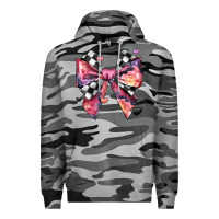 Slate Camo coquette bow floral checkered pattern Premium Hoodie - JahusDesignShop