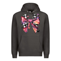 Smoke coquette bow floral checkered pattern Premium Hoodie - JahusDesignShop