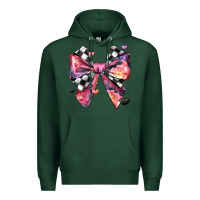Sports Green coquette bow floral checkered pattern Premium Hoodie - JahusDesignShop