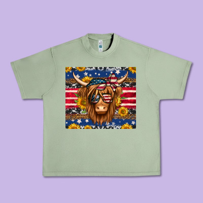 4th Of July Longhaired Cow Tumbler Urban Heavy Tee Designed By Jasminsmagicworld