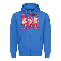 True Royal Happy Hallothanksmas Pigs pink Zipper Hoodie - NancyCooperArtShop