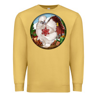 Antique Gold silkie chicken christmas Premium Sweatshirt - LillyAllenDesigns