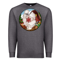 Charcoal Heather silkie chicken christmas Premium Sweatshirt - LillyAllenDesigns