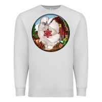 Dove Grey silkie chicken christmas Premium Sweatshirt - LillyAllenDesigns