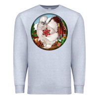 Heather Grey silkie chicken christmas Premium Sweatshirt - LillyAllenDesigns