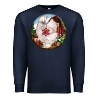 Navy silkie chicken christmas Premium Sweatshirt - LillyAllenDesigns