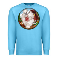 Ocean Blue silkie chicken christmas Premium Sweatshirt - LillyAllenDesigns