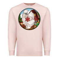 Pale Pink silkie chicken christmas Premium Sweatshirt - LillyAllenDesigns
