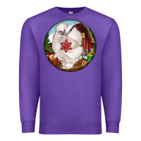 Purple silkie chicken christmas Premium Sweatshirt - LillyAllenDesigns