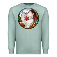 Seafoam silkie chicken christmas Premium Sweatshirt - LillyAllenDesigns