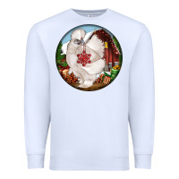 White silkie chicken christmas Premium Sweatshirt - LillyAllenDesigns