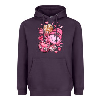 Plum retro valentines day Heavyweight Hoodie - LillyAllenDesigns