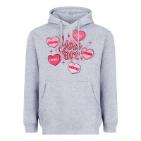 Heather Grey you are enough valentines day Heavyweight Hoodie - LillyAllenDesigns