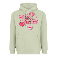 Matcha you are enough valentines day Heavyweight Hoodie - LillyAllenDesigns
