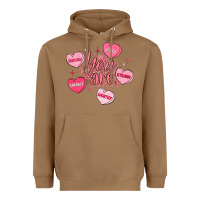 Toasted Coconut you are enough valentines day Heavyweight Hoodie - LillyAllenDesigns