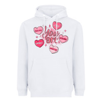 White you are enough valentines day Heavyweight Hoodie - LillyAllenDesigns