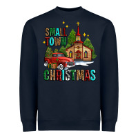 Navy small town christmas church western truck Heavyweight Sweatshirt - AdoDesignShop