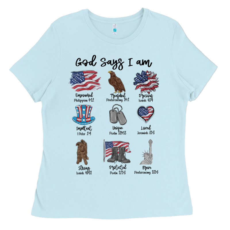 God Says I Am Ladies Tee by MaliasSmallBusiness | Teevron