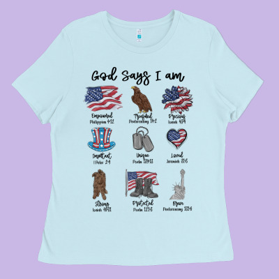 Ladies Tee god says i am