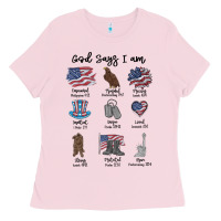 Bubblegum Pink god says i am Ladies Tee - MaliasSmallBusiness