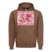 Chestnut jesus is my valentine Zipper Hoodie - MaliasSmallBusiness