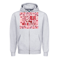 Heather Grey jesus is my valentine Zipper Hoodie - MaliasSmallBusiness