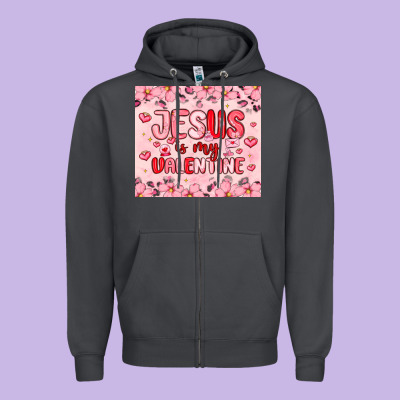 Jesus Is My Valentine Zipper Hoodie Designed By Maliassmallbusiness