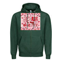 Sports Green jesus is my valentine Zipper Hoodie - MaliasSmallBusiness