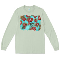 Matcha red roses with leopard background Long Sleeve Tee - LillyAllenDesigns