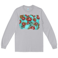 Moon Dust red roses with leopard background Long Sleeve Tee - LillyAllenDesigns
