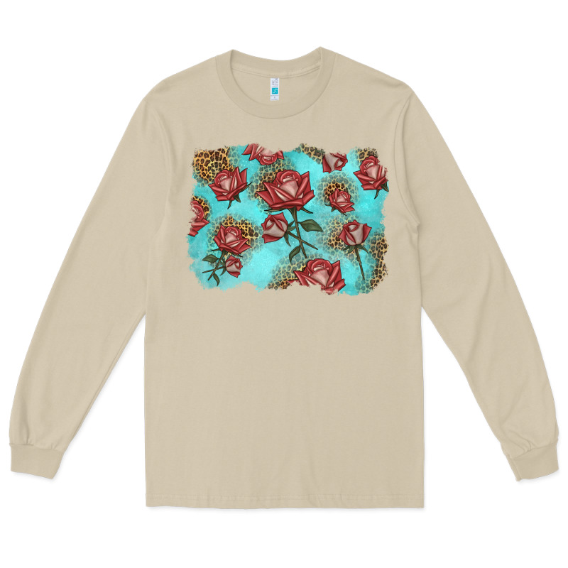 Red Roses With Leopard Background Long Sleeve Tee by LillyAllenDesigns | Teevron