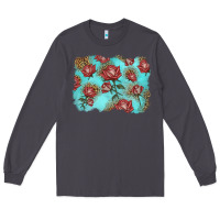 Smoke red roses with leopard background Long Sleeve Tee - LillyAllenDesigns