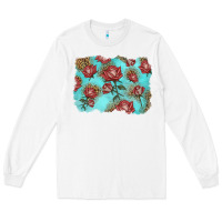 White red roses with leopard background Long Sleeve Tee - LillyAllenDesigns