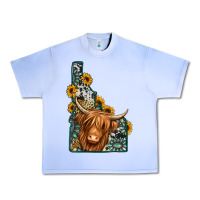 Grape Ice idaho map long haired cow Urban Heavy Tee - Jasminsmagicworld