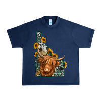 Navy idaho map long haired cow Urban Heavy Tee - Jasminsmagicworld