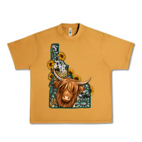 Peanut Butter idaho map long haired cow Urban Heavy Tee - Jasminsmagicworld