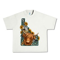 Pistachio idaho map long haired cow Urban Heavy Tee - Jasminsmagicworld
