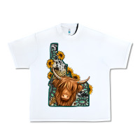 White idaho map long haired cow Urban Heavy Tee - Jasminsmagicworld