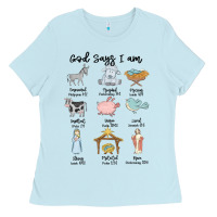 Baby Blue god says i am Ladies Tee - MaliasSmallBusiness