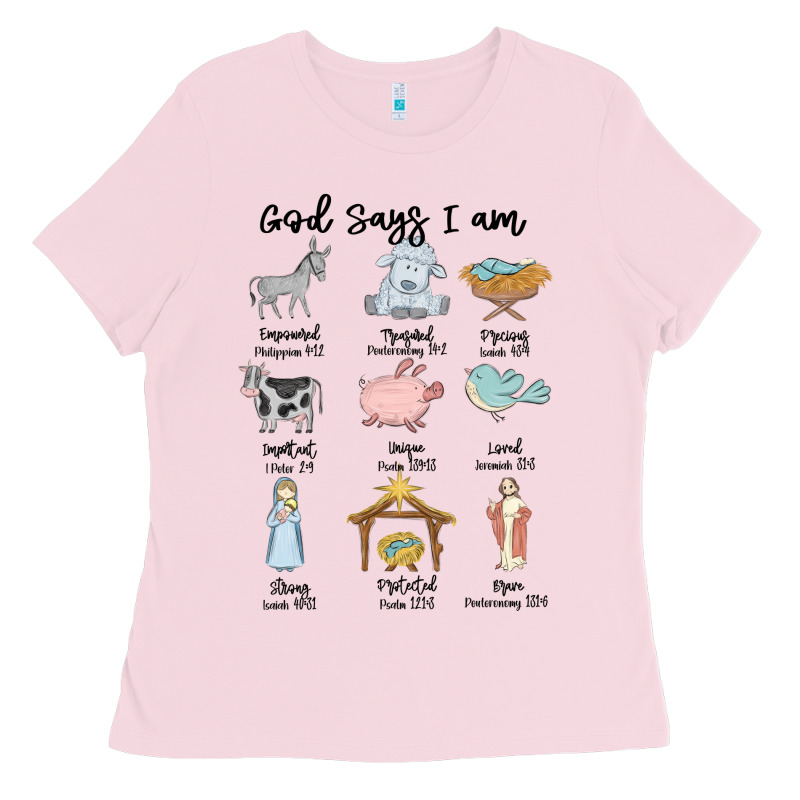 God Says I Am Ladies Tee by MaliasSmallBusiness | Teevron