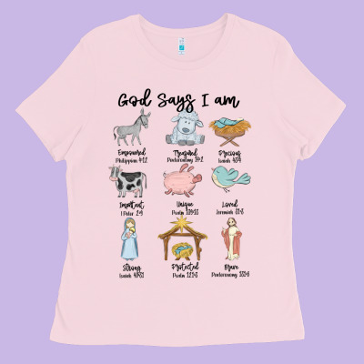 Ladies Tee god says i am