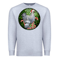 Heather Grey brahma chicken christmas Premium Sweatshirt - LillyAllenDesigns