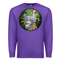 Purple brahma chicken christmas Premium Sweatshirt - LillyAllenDesigns